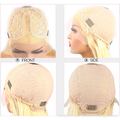 Wholesale  Cheap 613  T shape Lace  Wigs Human Hair Lace Front Brazilian  Human Hair Wigs, blonde human hair wig